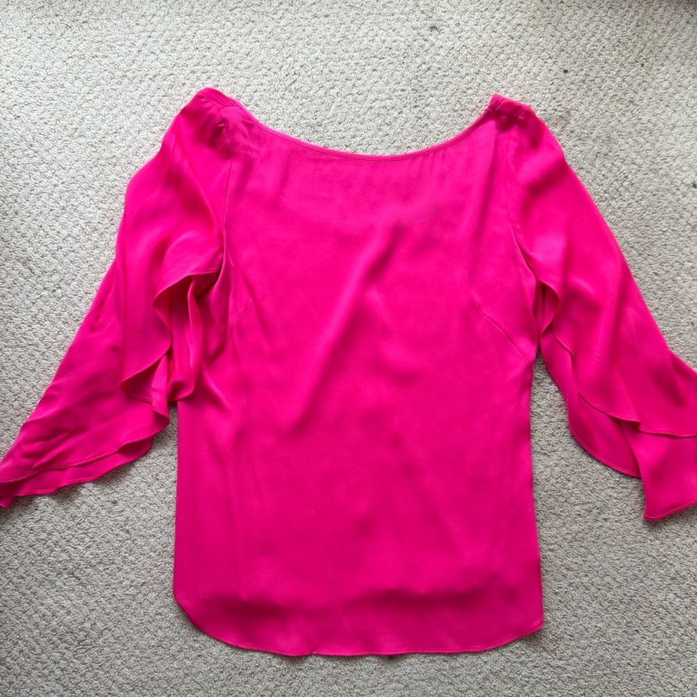 Milly Butterfly Sleeve Blouse hot pink Size 4